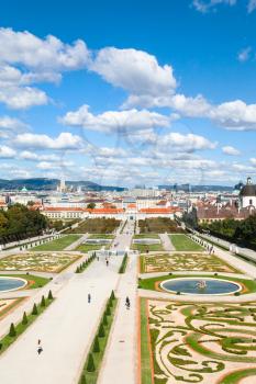travel to Vienna city - gardens of Belvedere Palaces, Vienna, Austria