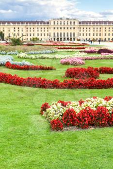 travel to Vienna city - lawn of Schloss Schonbrunn palace, Vienna, Austria