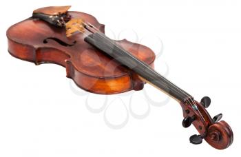 old fiddle isolated on white background