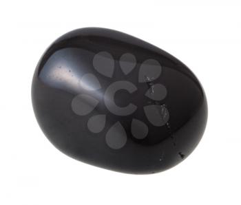 natural mineral gem stone - Black Onyx gemstone isolated on white background close up