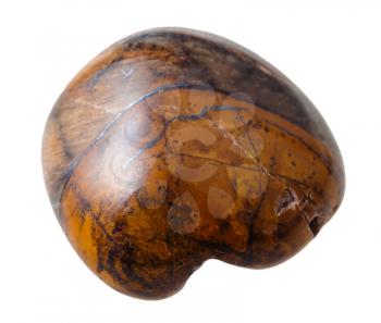 natural mineral gem stone - tiger eye stone gemstone isolated on white background close up