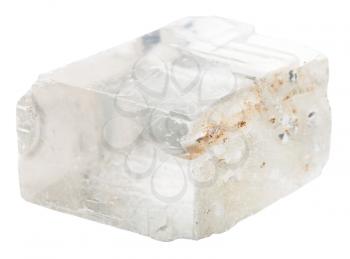 macro shooting of collection natural rock - iceland spar mineral stone isolated on white background