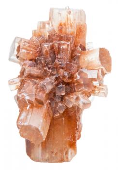 macro shooting of collection natural rock - crystals of Aragonite mineral stone isolated on white background