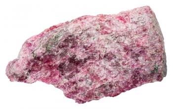 macro shooting of collection natural rock - eudialyte mineral stone isolated on white background