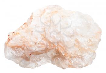 macro shooting of natural mineral stone - Belomorite (moonstone, feldspar or oligoclase albit) rock isolated on white background