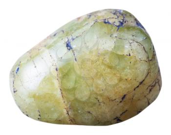 macro shooting of natural gemstone - polished Beryl mineral gem stone isolated on white background