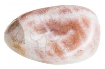 macro shooting of natural gemstone - polished moonstone (moon-stone), mineral gem stone isolated on white background