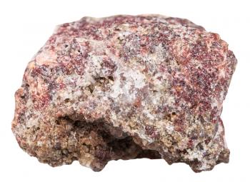 macro shooting of natural mineral stone - specimen of pink Dolomite rock isolated on white background