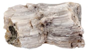 macro shooting of natural mineral stone - specimen of raw Baryte (barite) stone isolated on white background