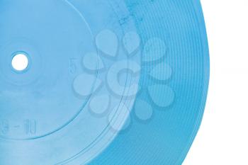 blue transparent flexi disc close up isolated on white background