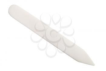 Leather crafting tool - flat plastic slicker isolated on white background