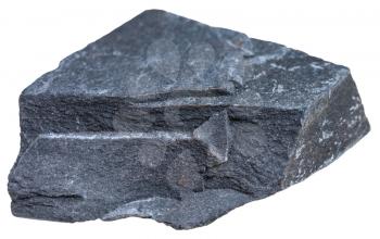 macro shooting of sedimentary rock specimens - Argillite mineral isolated on white background