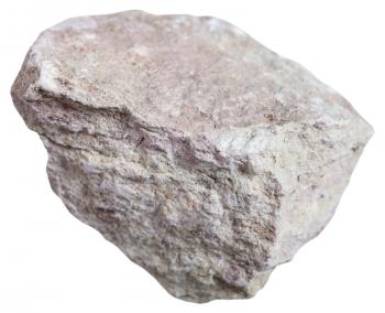 macro shooting of sedimentary rock specimens - marl (marlstone) stone isolated on white background