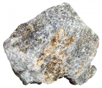 macro shooting of metamorphic rock specimens - soapstone (steatite, soaprock) stone isolated on white background