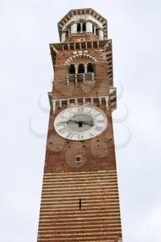 travel to Italy - Torre dei Lamberti is high tower on Piazza delle Erbe (Market's square) in Verona city