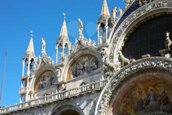 travel to Italy - decoration of St Mark's Basilica on Piazza San Marco in Venice