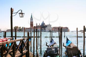 travel to Italy - view of San Giorgio Maggiore from gondolas stop in Venice
