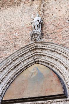 travel to Italy - decoration of old residential building in Venice town