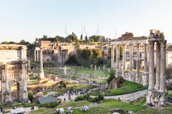 travel to Italy - Forum of Caesar on Roman Forums in Rome city