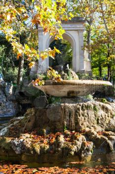 travel to Italy - fountain in Villa Borghese public gardens in Rome city in autumn