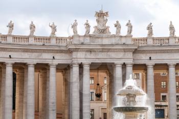 travel to Italy - Bernini's colonnade and Maderno's fountain on St Peter's square in Vatican city