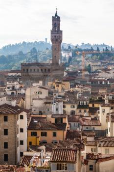 travel to Italy - skyline with Palazzo Vecchio in Florence city from Campanile