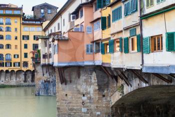 travel to Italy - houses on ponte vecchio in Florence city in autumn