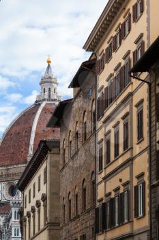 travel to Italy - Cathedral Santa Maria del Fiore and urban houses in Florence city