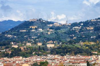 travel to Italy - outskirts of Florence city on green hill (Fiesole)
