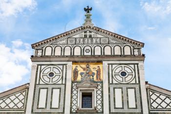 travel to Italy - decorated roof of Basilica San Miniato al Monte (St Minias on the Mountain) in Florence city