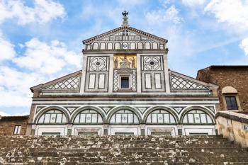 travel to Italy - steps to Basilica San Miniato al Monte (St Minias on the Mountain) in Florence city