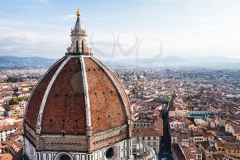 travel to Italy - above view Dome of Cathedral and Florence city from Campanile