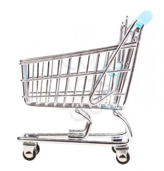empty shopping cart isolated on white background