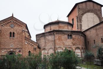 travel to Italy - churches of historical complex of basilica of Santo Stefano in Abbey Santo Stefano in Bologna city.