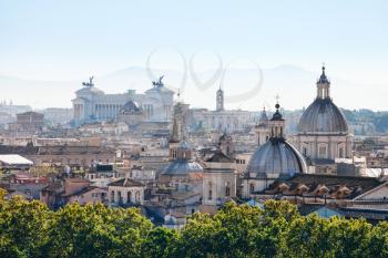 travel to Italy - skyline of Rome city in side of Capitoline Hill from Castle of St Angel