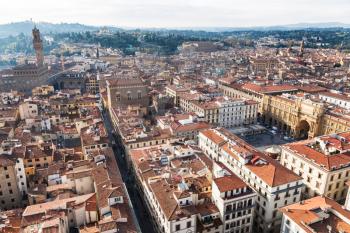 travel to Italy - above view of Florence cityscape from Campanile