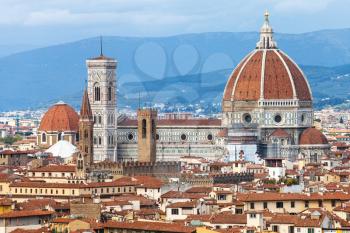 travel to Italy - view of Duomo in Florence city from Piazzale Michelangelo
