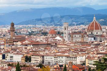 travel to Italy - skyline center of Florence town from San Miniato al Monte in autumn