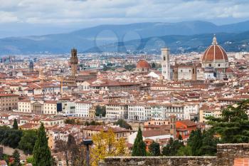 travel to Italy - skyline center of Florence city from San Miniato al Monte in autumn