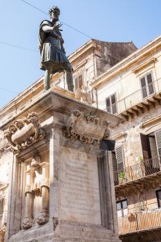travel to Italy - monument of Charles V spanish king of Sicily in Palermo city