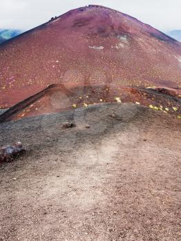 travel to Italy - volcanic hills on Mount Etna in Sicily in summer day
