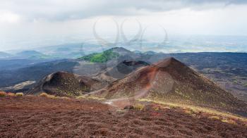 travel to Italy - volcanic landascape on Mount Etna in Sicily in summer day