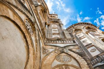 travel to Italy - decorated walls of Norman cathedral Duomo di Monreale in Sicily