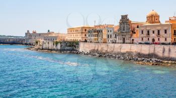 travel to Italy - embankment in Syracuse city in Sicily