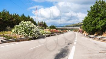 travel to Italy - highway in Sicily in summer day