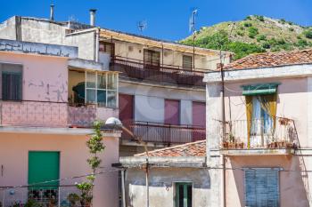 travel to Italy - urban house in Francavilla di Sicilia town in Sicily