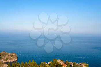 travel to Italy - Ionian Sea near Taormina city in Sicily in summer