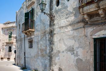 travel to Italy - old urban houses in Syracuse city in Sicily