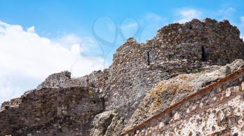 travel to Italy - view of ancient castle in Calatabiano town in Sicily