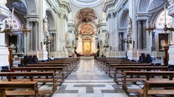 PALERMO, ITALY - JUNE 24, 2011: interior of Palermo Cathedral. It is the cathedral church of Roman Catholic Archdiocese of Palermo dedicated to the Assumption of the Virgin Mary
